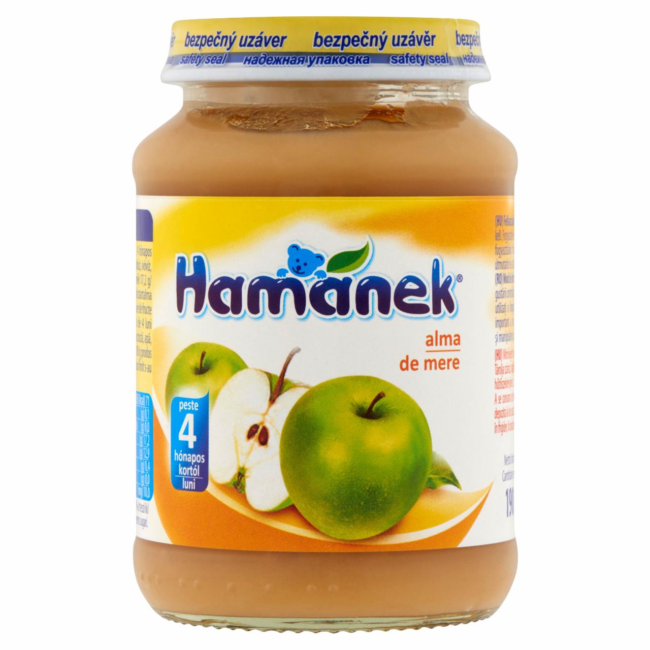 Képek - Hamánek alma bébidesszert 4 hónapos kortól 190 g