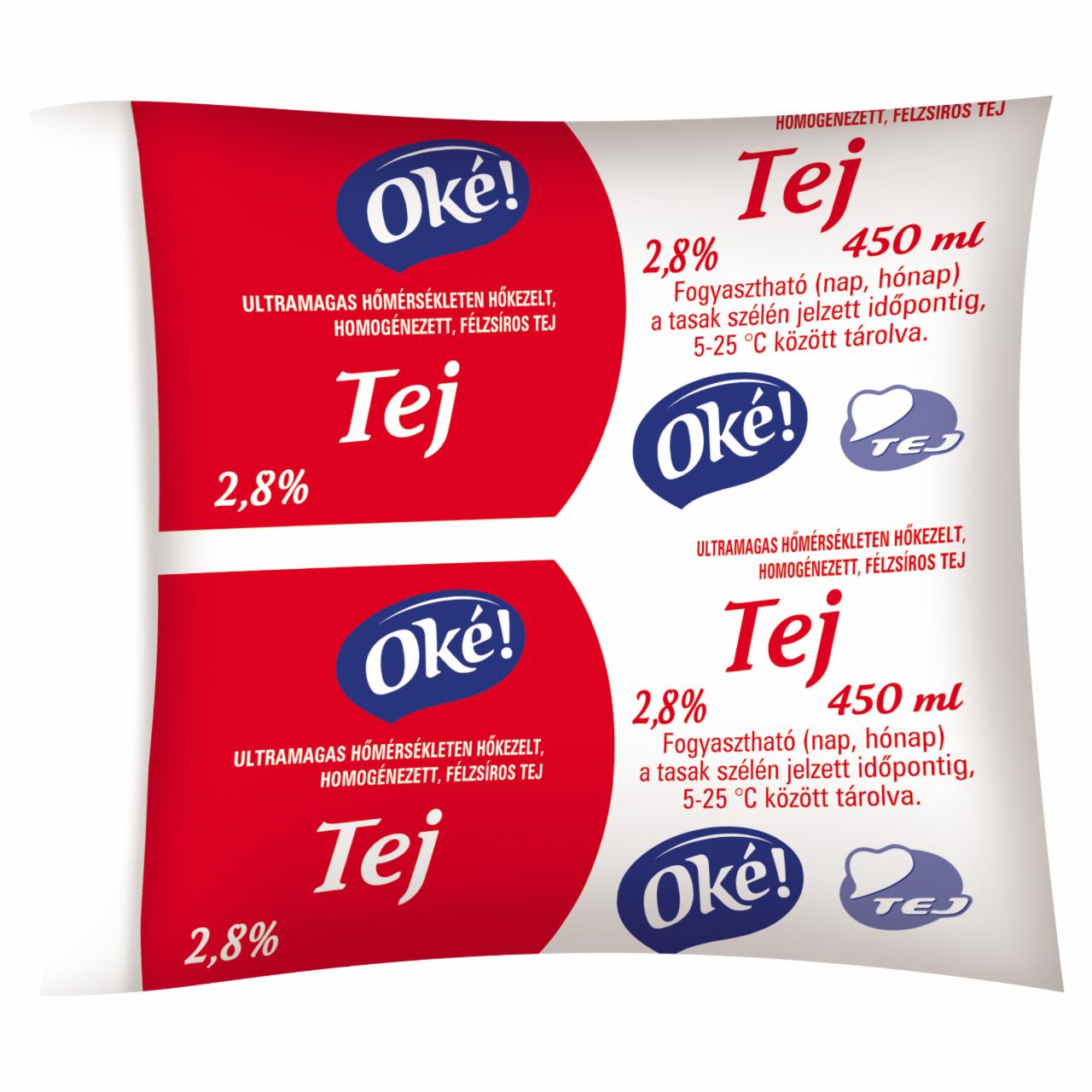 Képek - Oké! UHT félzsíros tej 2,8% 450 ml