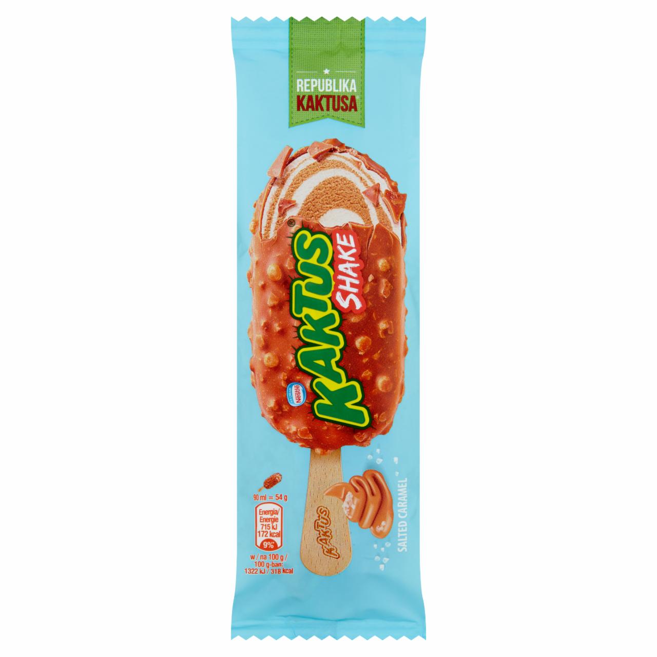 Képek - Kaktus tejszín ízű jégkrém, sós karamelles jégkrémmel, karamell ízű bevonattal 90 ml