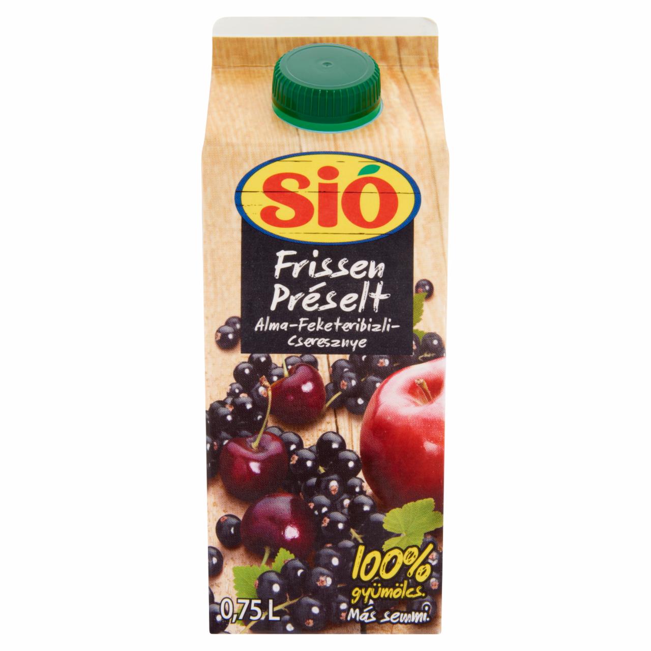 Képek - Sió frissen préselt alma-feketeribizli-cseresznyelé 0,75 l