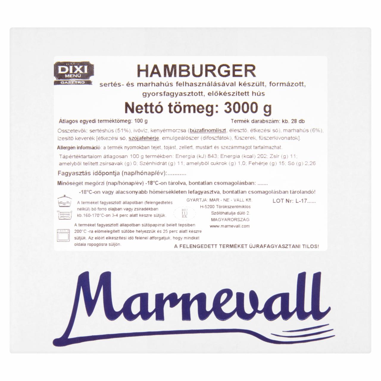 Képek - Dixi Menü Gasztro gyorsfagyasztott hamburger hús 28 db 3000 g