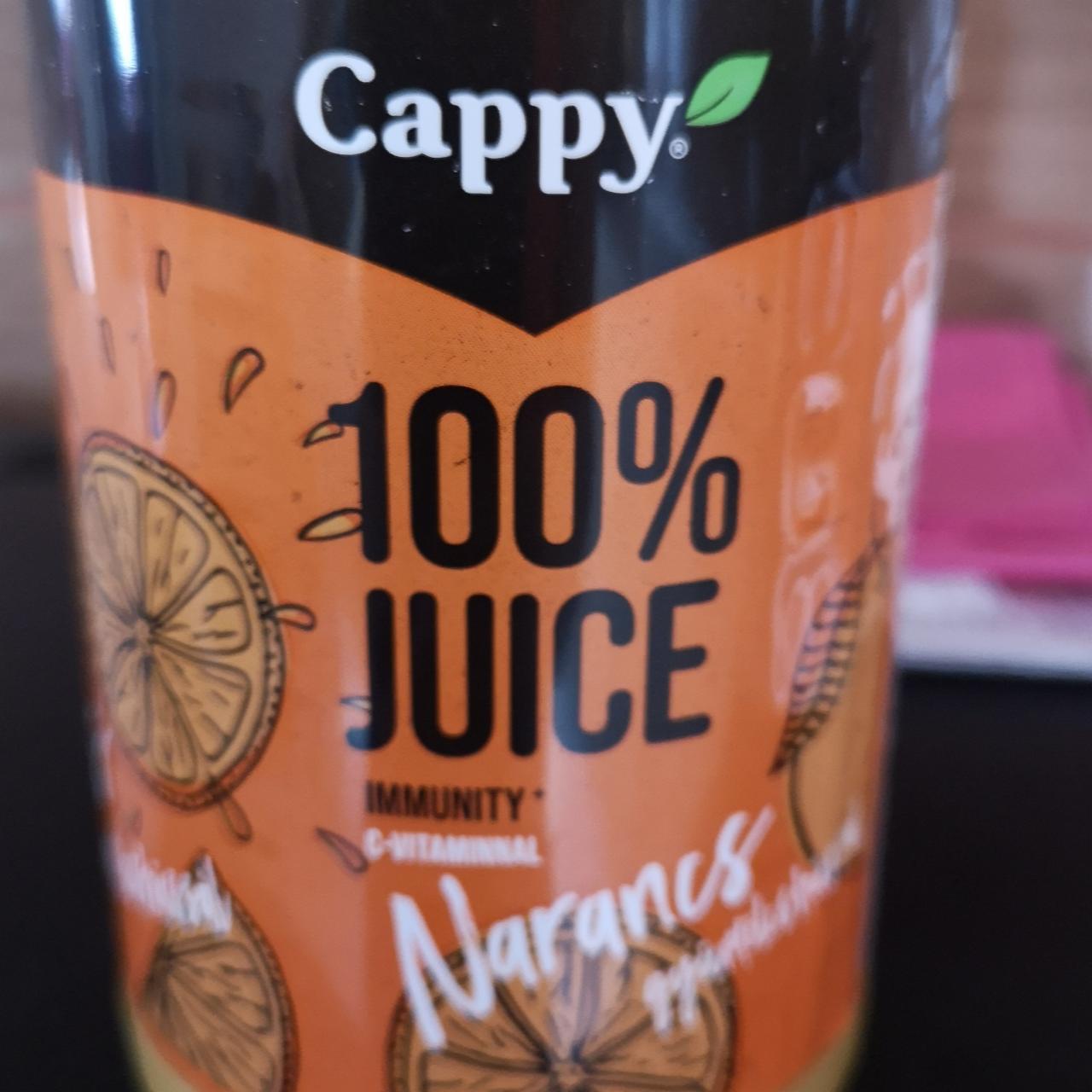 Képek - Narancs gyümölcshússal 100% juice Cappy