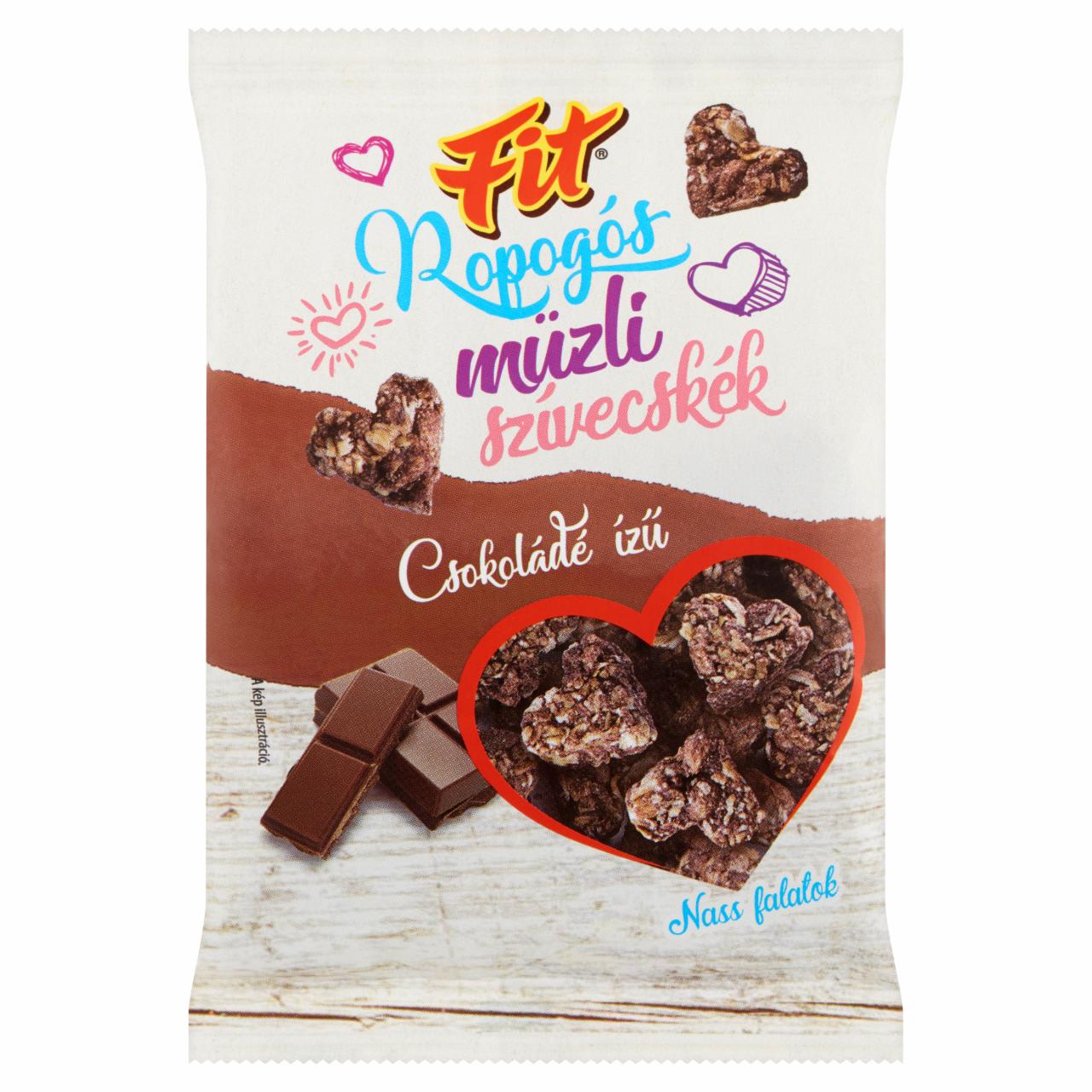 Képek - Fit csokoládé ízű ropogós müzli szívecskék 50 g
