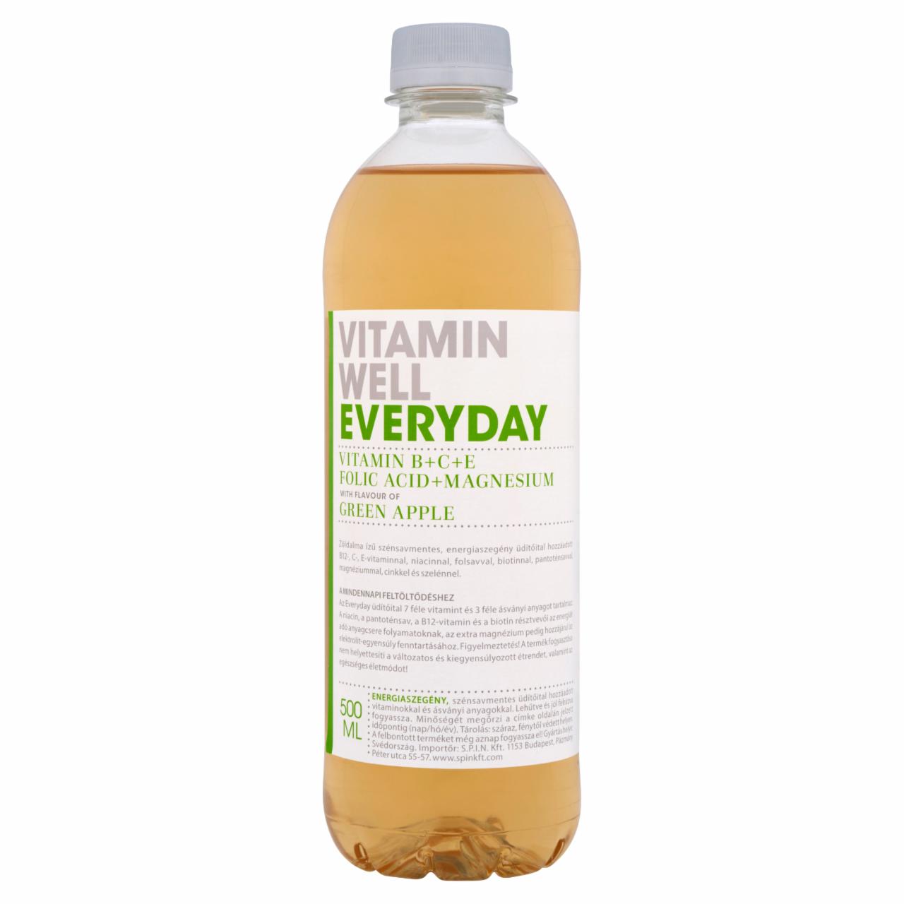 Képek - Vitamin Well Everyday zöldalma ízű, szénsavmentes, energiaszegény üdítőital 500 ml