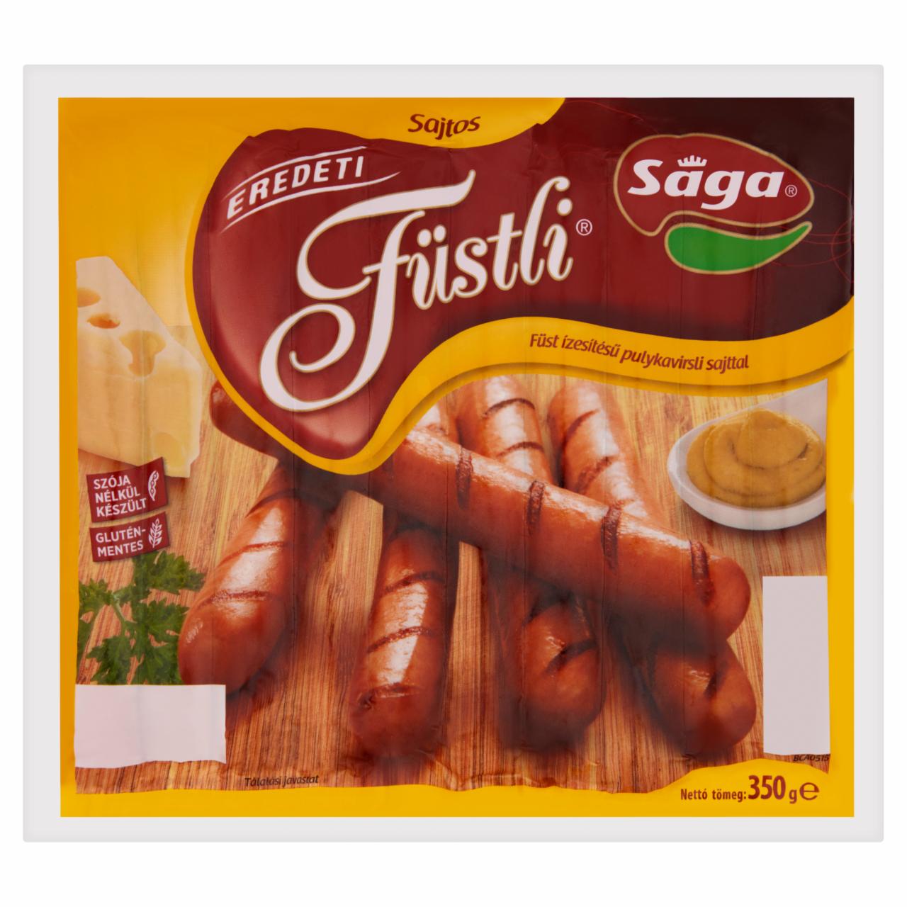 Képek - Sága Eredeti Füstli füst ízesítésű pulykavirsli sajttal 350 g