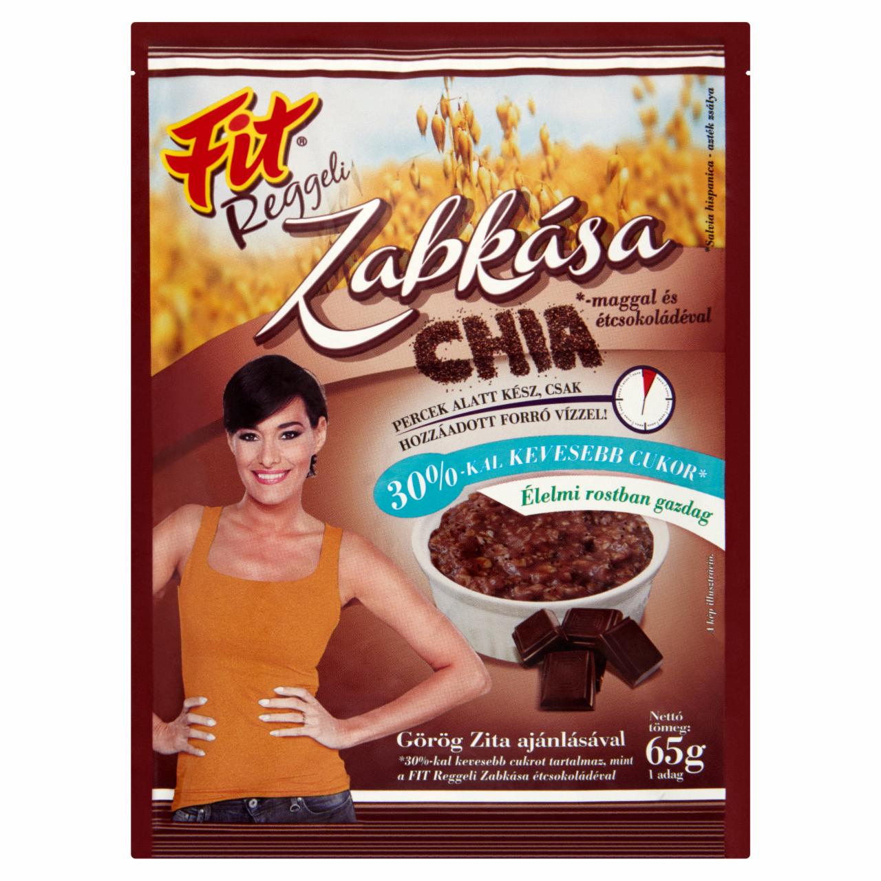 Képek - Fit zabkása chia-maggal és étcsokoládéval 65 g