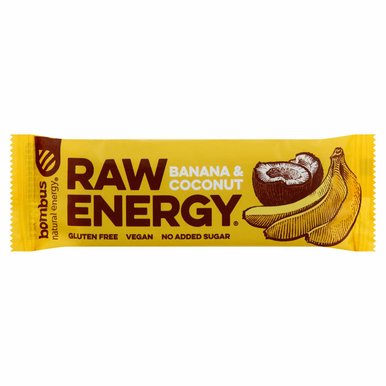 Képek - bombus Raw Energy Banana & Coconut gyümölcs szelet 50 g