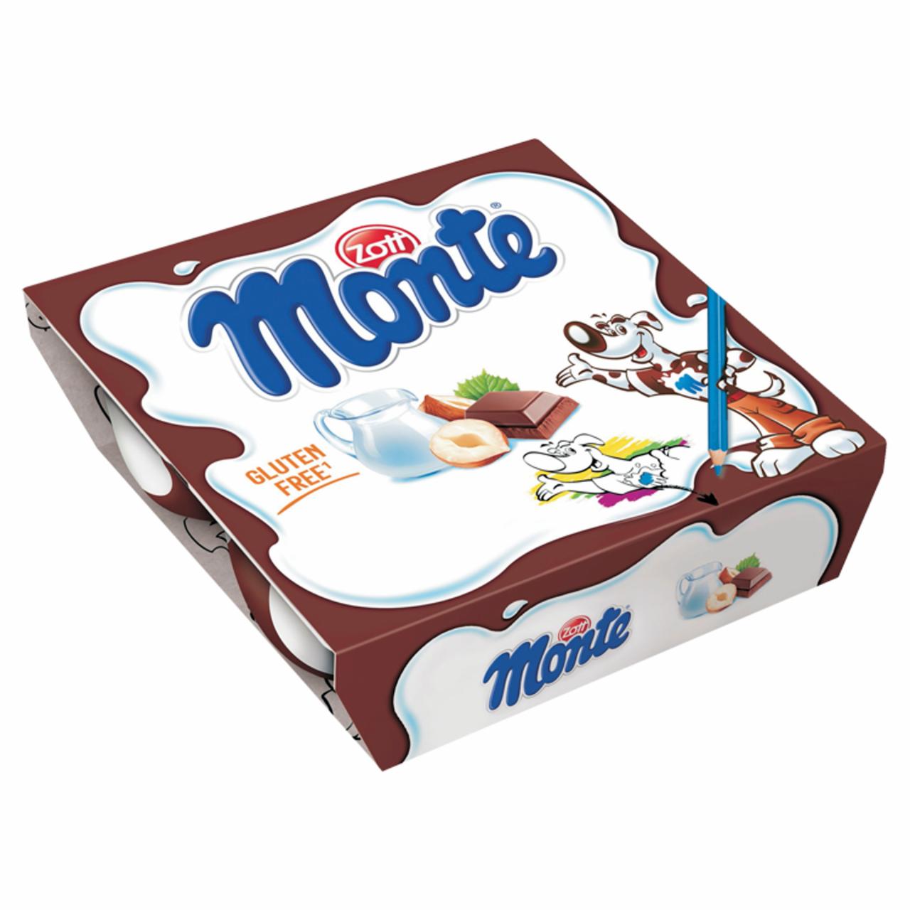 Képek - Zott Monte csokoládés, mogyorós tejdesszert 4 x 55 g (220 g)