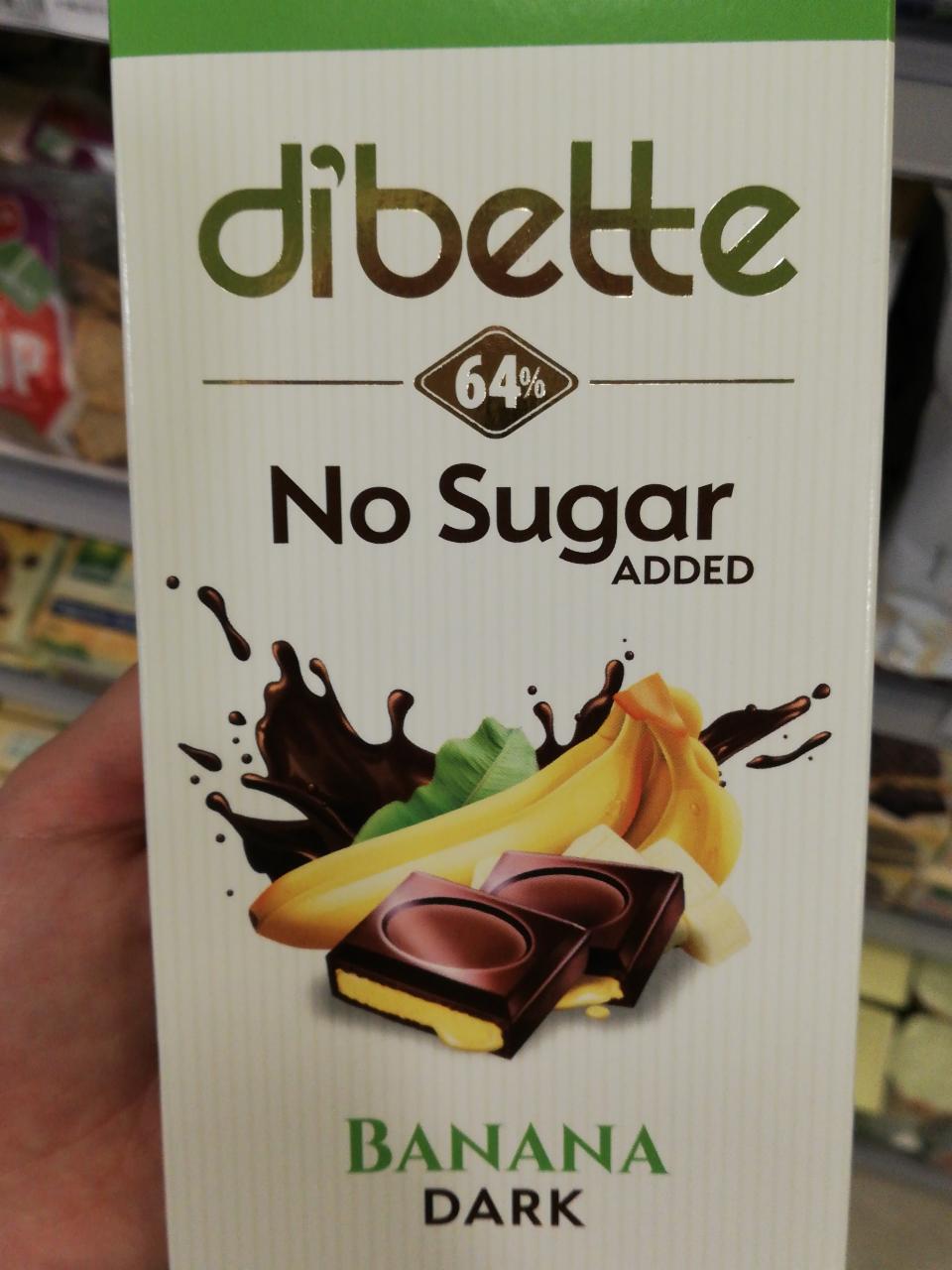 Képek - Banán ízű krémmel töltött étcsokoládé édesítőszerrel Dibette