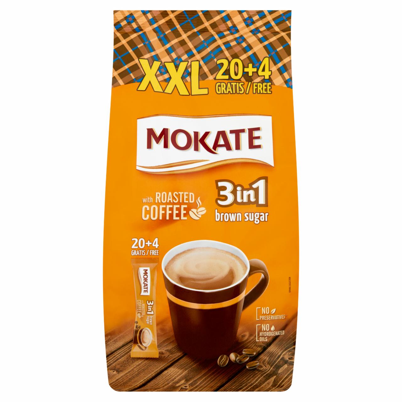 Képek - Mokate 3in1 XXL azonnal oldódó kávéspecialitás barna cukorral 24 db 408 g