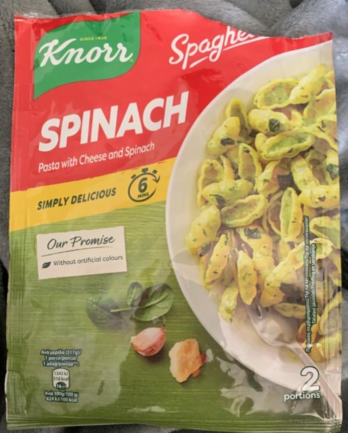 Képek - Knorr Spaghetteria tészta spenótos-sajtos-tejszínes szószban 160 g 