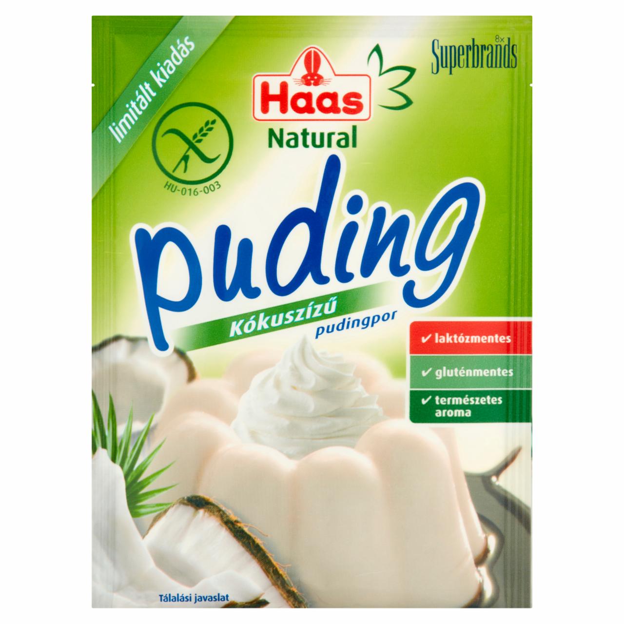 Képek - Haas Natural kókuszízű pudingpor 40 g