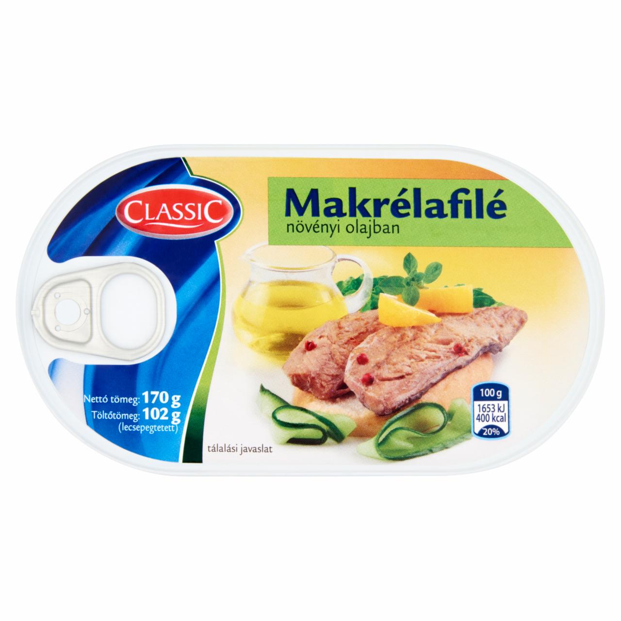 Képek - Classic makrélafilé növényi olajban 170 g