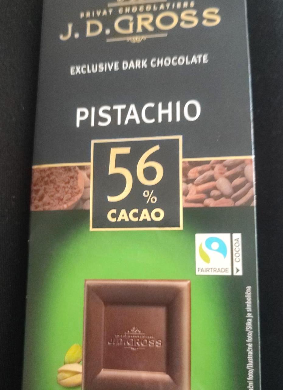 Képek - Pistachio 56% cacao exclusive dark chocolate J. D. Gross