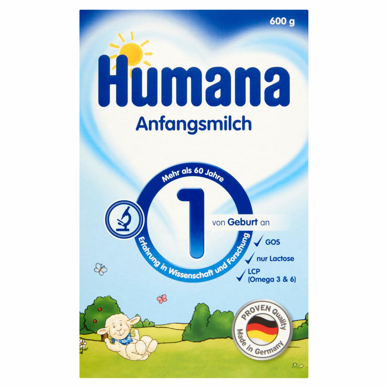 Képek - Humana 1 tejalapú anyatej-helyettesítő tápszer újszülött kortól 600 g