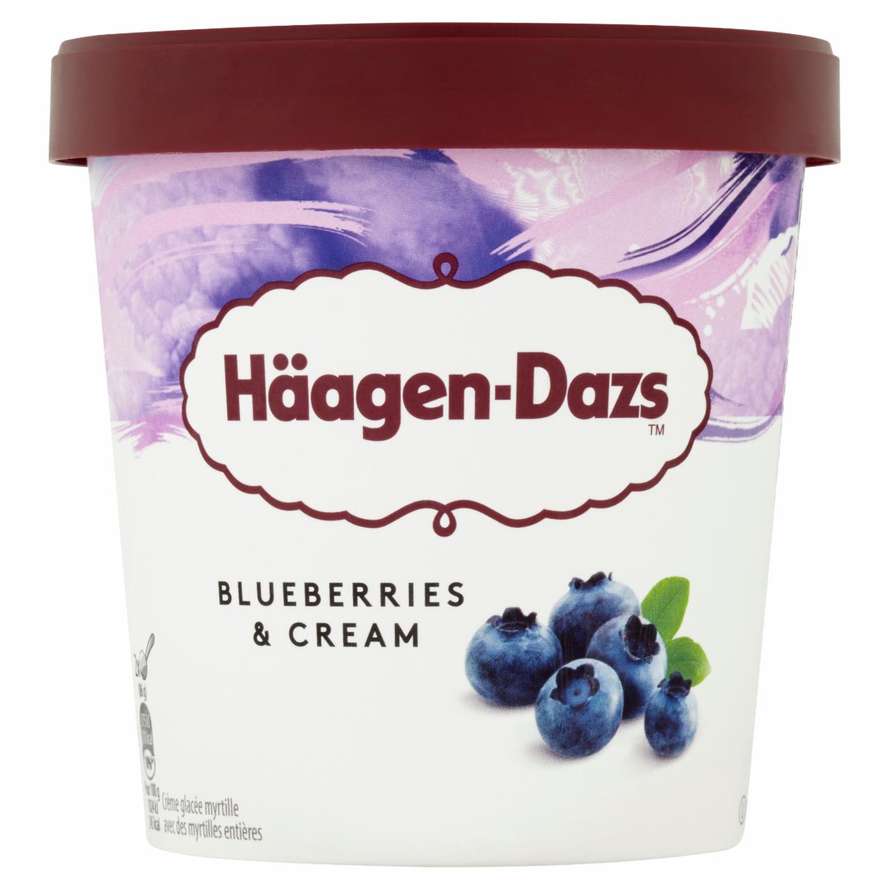 Képek - Häagen-Dazs Blueberries & Cream gluténmentes tejes-áfonyás gyümölcsjégkrém 460 ml