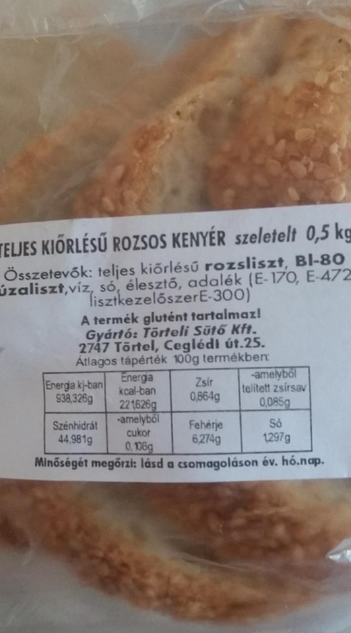 Képek - Teljes kiőrlésű rozsos kenyér szeletelt Sziszi Pékség