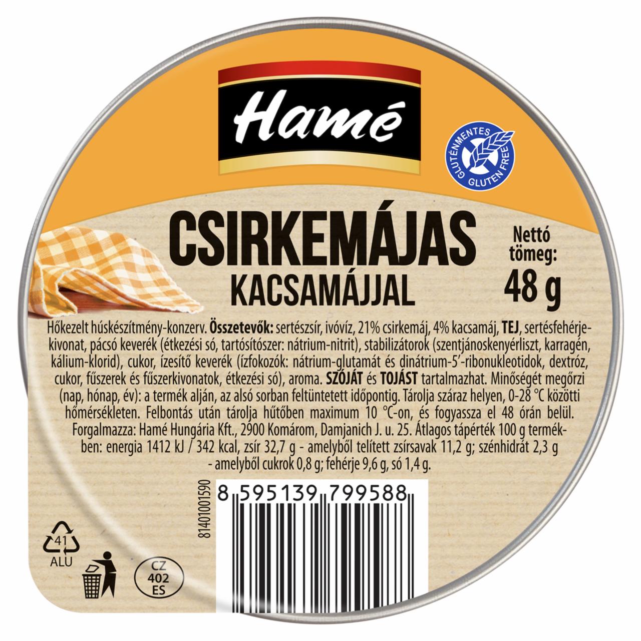 Képek - Hamé csirkemájas kacsamájjal 48 g