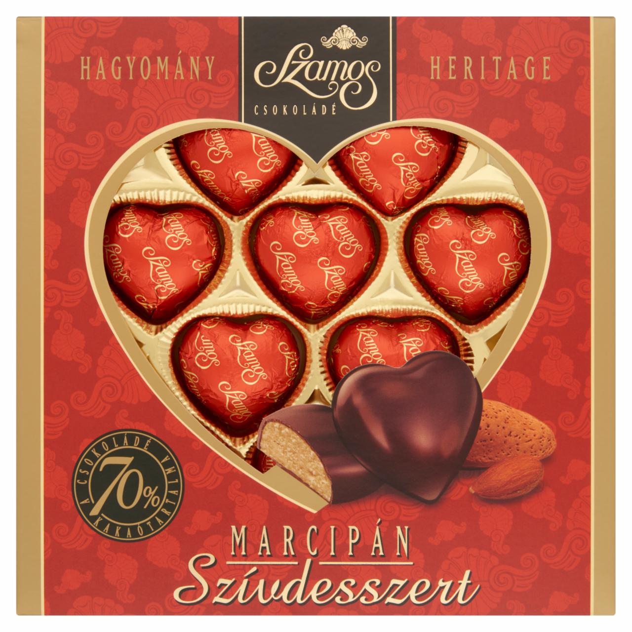 Képek - Szamos Szívdesszert marcipán csokoládéval mártva 10 db 130 g