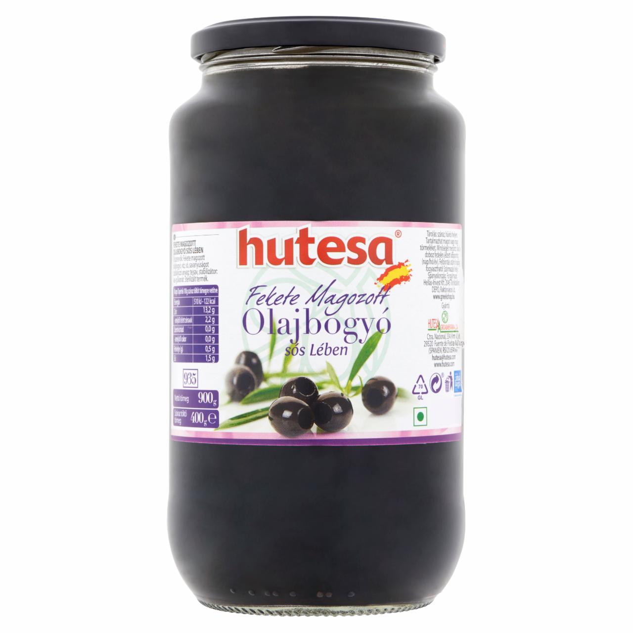 Képek - Hutesa fekete magozott olajbogyó sós lében 900 g