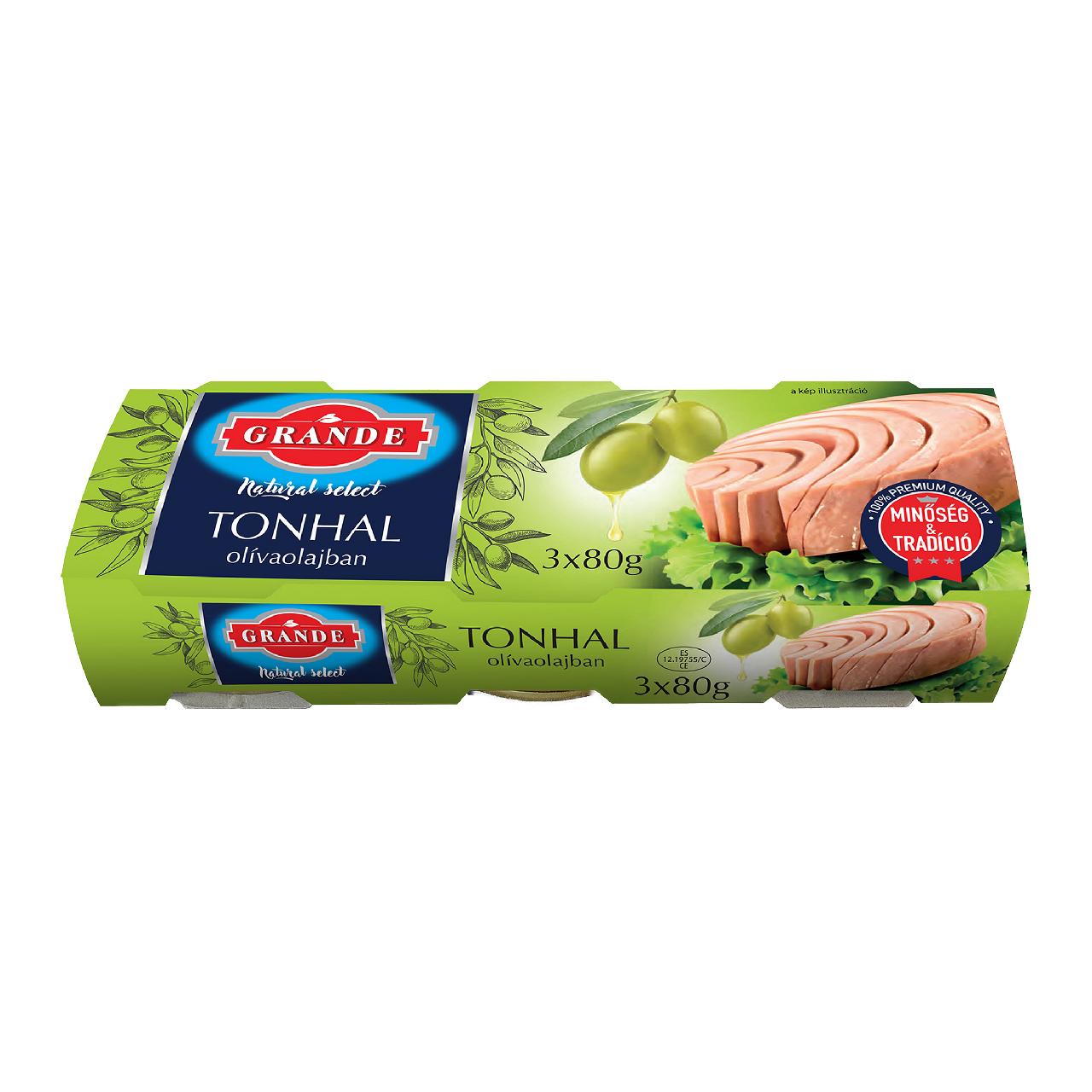 Képek - GRANDE tonhaltörzs olívaolajban 3x80 g