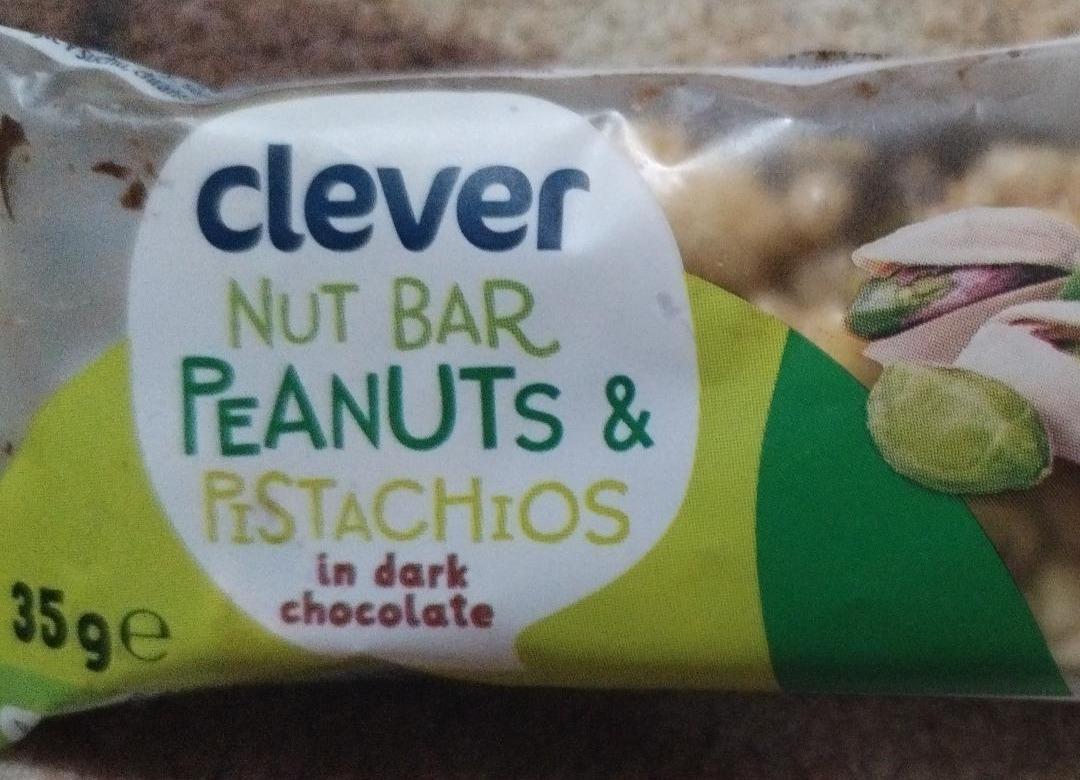 Képek - Nut bar Peanuts&Pistachios in dark choccolate Clever