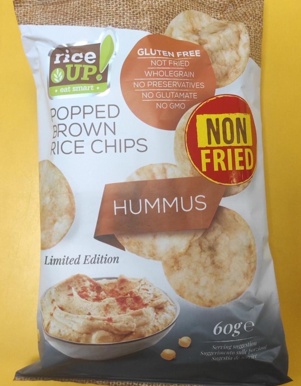 Képek - Teljes kiőrlésű barna rizs chips Humusz ízesítéssel Rice Up!