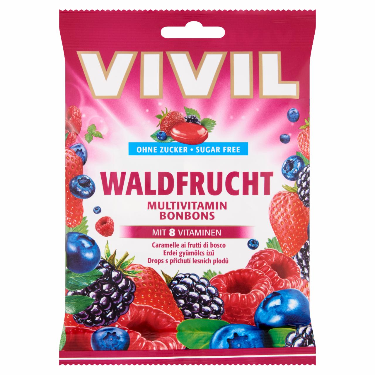 Képek - Vivil cukormentes erdei gyümölcs ízű töltetlen keménycukorka édesítőszerekkel és vitaminokkal 60 g