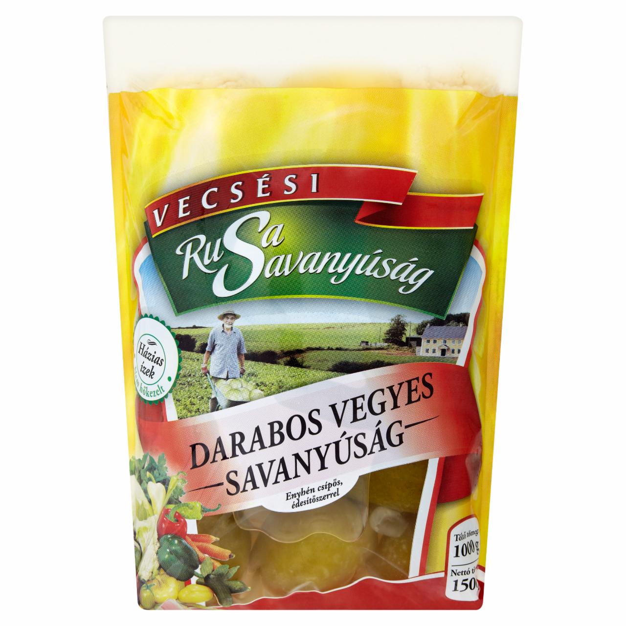 Képek - Rusa Savanyúság enyhén csípős darabos vegyes savanyúság édesítőszerrel 1500 g