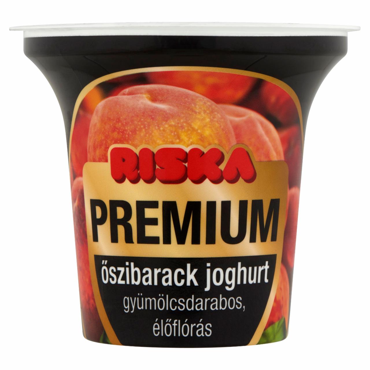 Képek - Riska Premium gyümölcsdarabos, élőflórás őszibarack joghurt 200 g
