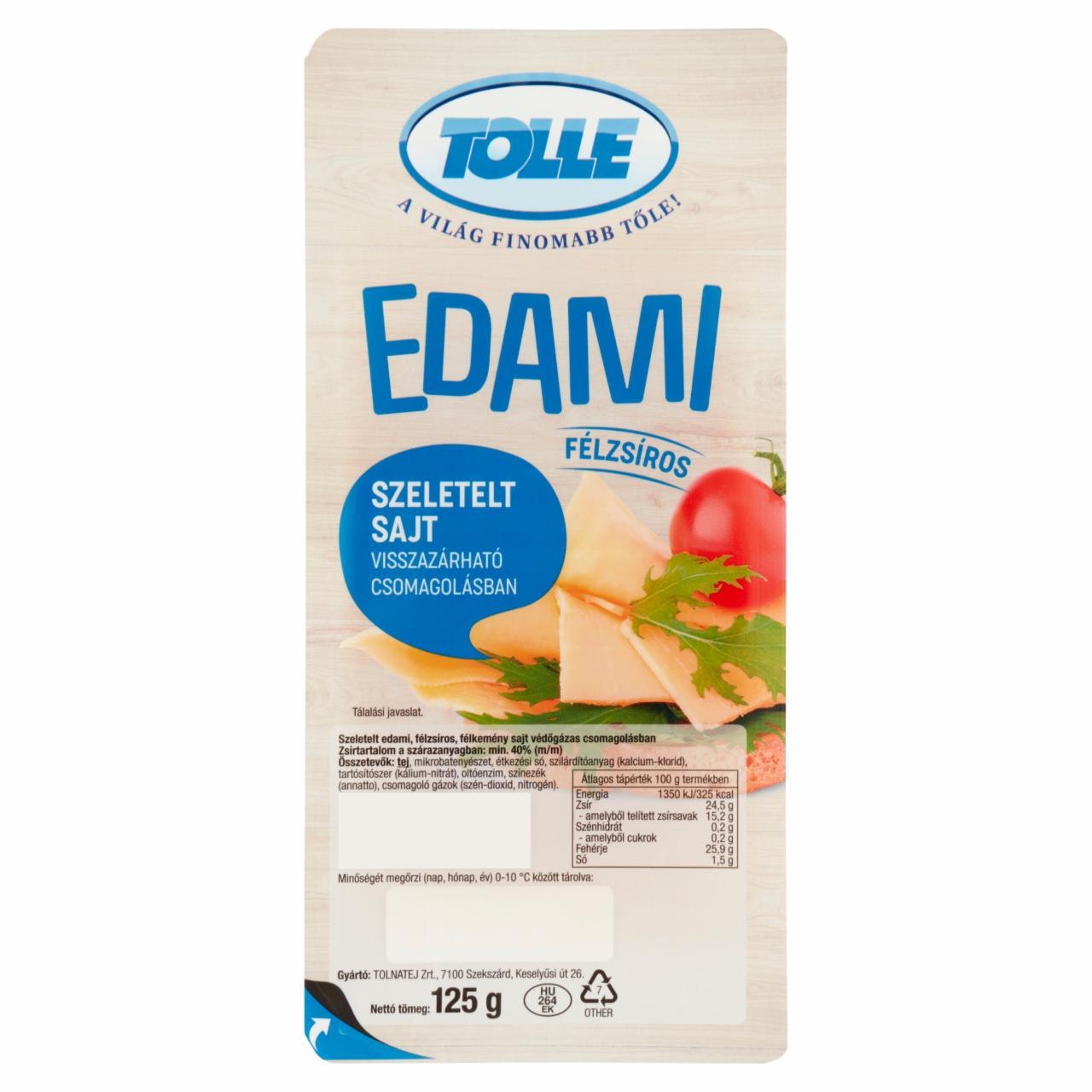 Képek - Tolle félzsíros szeletelt edami sajt 125 g