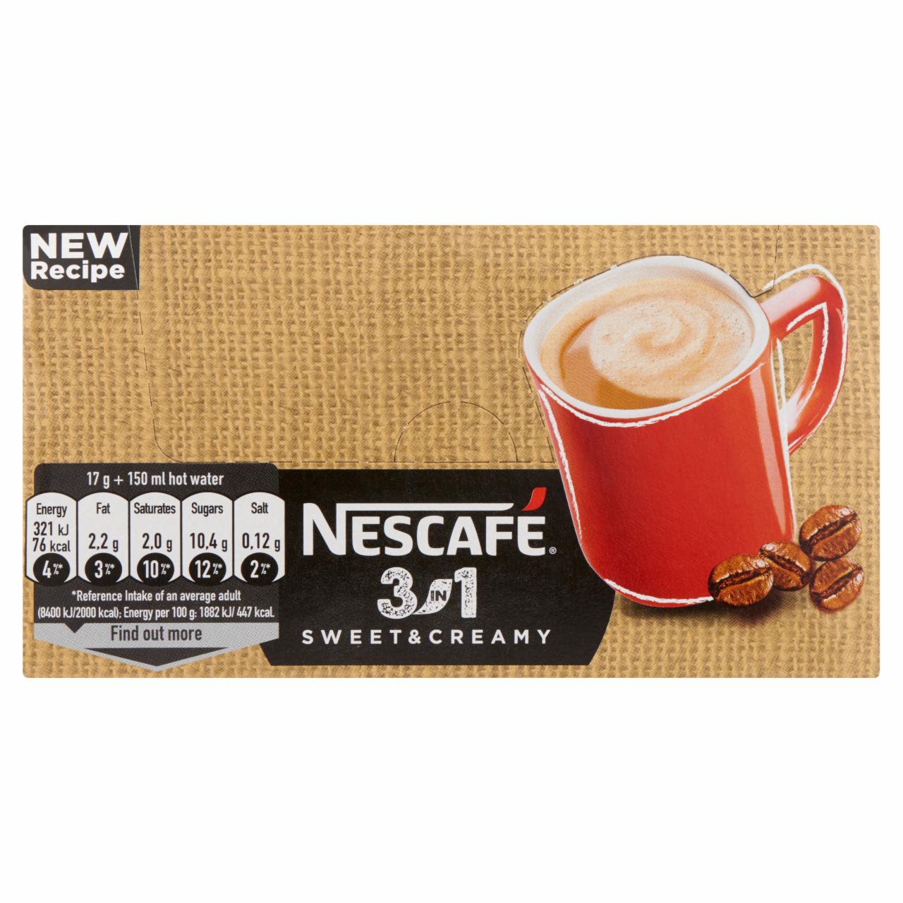 Képek - Nescafé 3in1 Sweet & Creamy azonnal oldódó kávéspecialitás 28 x 17 g (476 g)