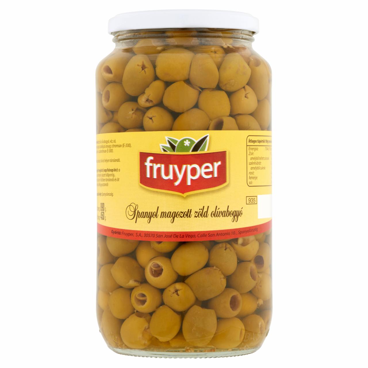Képek - Fruyper spanyol magozott zöld olívabogyó 890 g