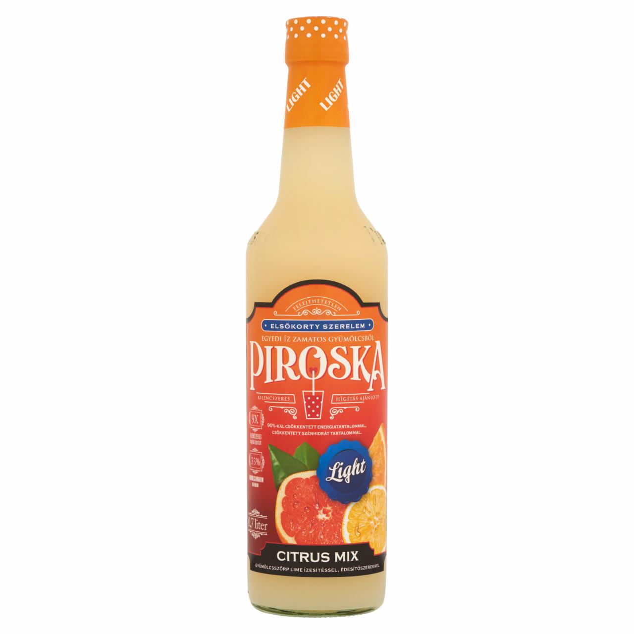 Képek - Piroska Light citrus mix gyümölcsszörp lime ízesítéssel édesítőszerekkel 0,7 l
