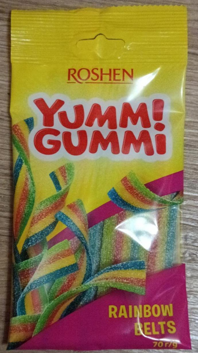 Képek - Roshen Yummi Gummi Sour Belts gyümölcs ízű gumicukorkák 70 g