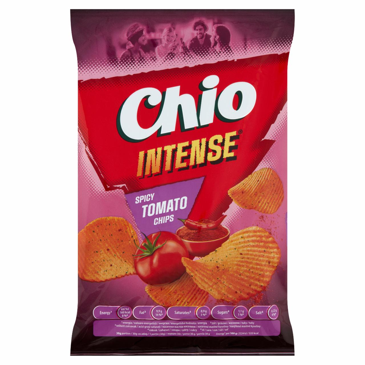 Képek - Chio Intense csípős paradicsom, chili és bors ízű burgonyachips 65 g