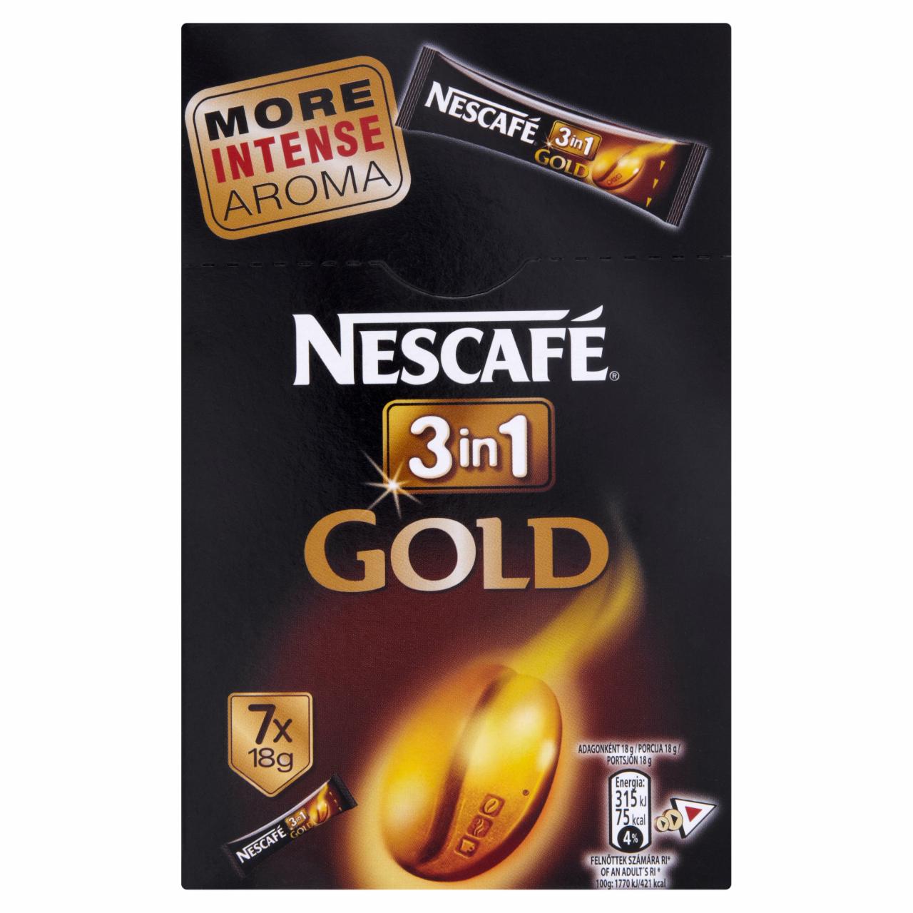 Képek - Nescafé Gold 3 az 1-ben azonnal oldódó kávéspecialitás 7 x 18 g