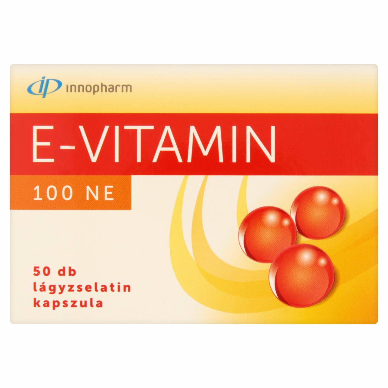 Képek - Innopharm E-vitamin 100 NE étrend-kiegészítő lágyzselatin kapszula 50 db 10,25 g