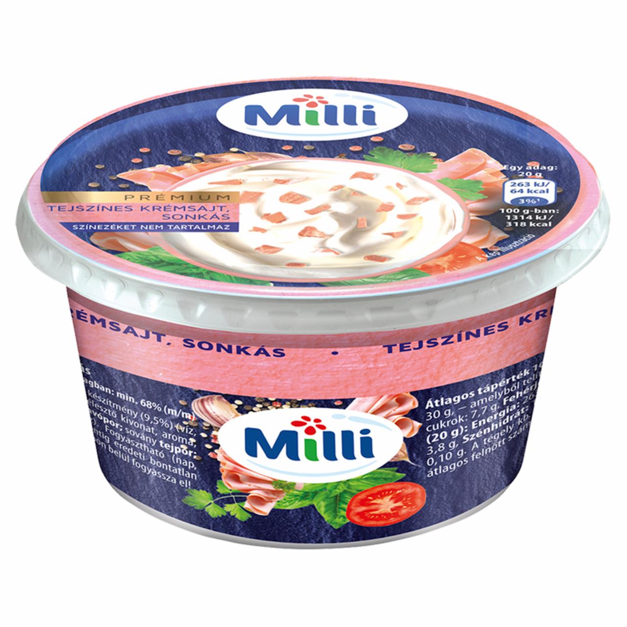 Képek - Milli Prémium tejszínes krémsajt, sonkás 125 g