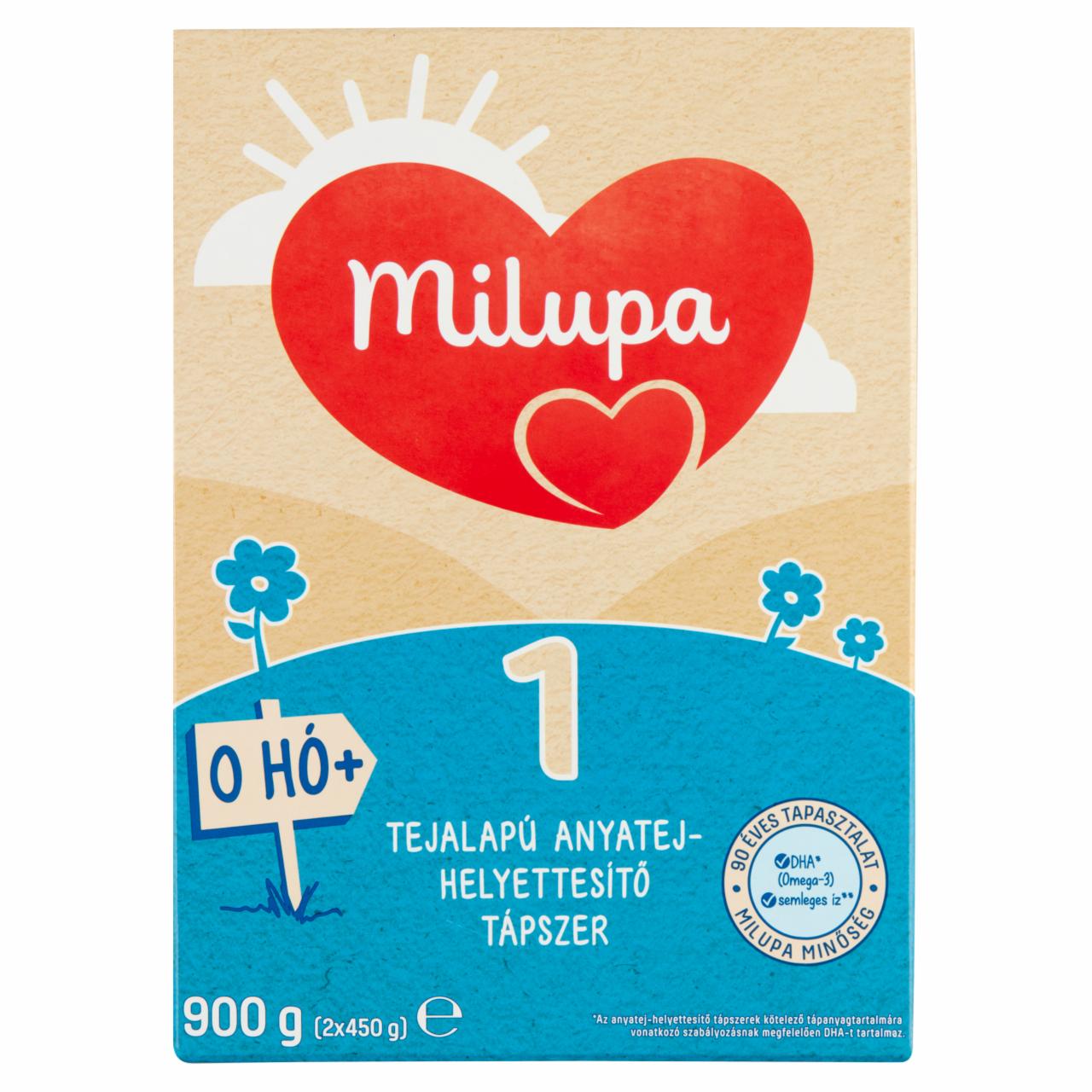 Képek - Milupa 1 tejalapú anyatej-helyettesítő tápszer 0 hó+ 2 x 450 g (900 g)