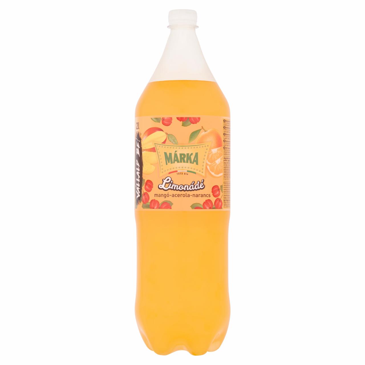 Képek - Márka Limonádé mangó-acerola-narancs ízű szénsavas üdítőital cukorral és édesítőszerekkel 2 l