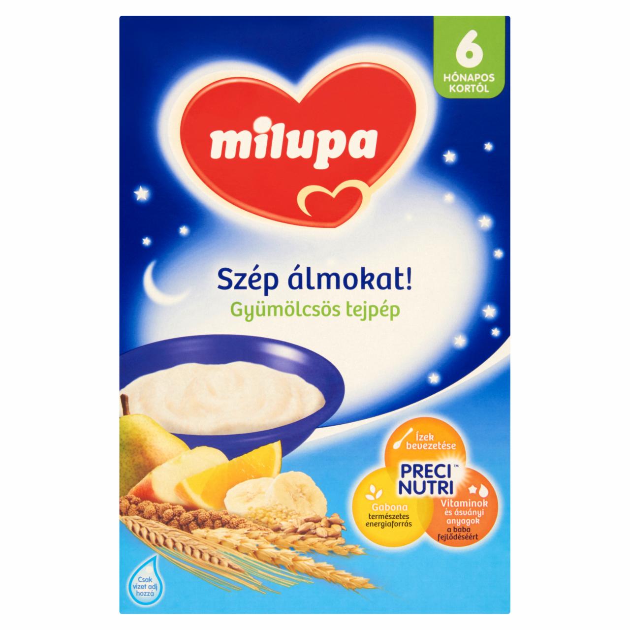 Képek - Milupa Szép álmokat! gyümölcsös tejpép 6 hónapos kortól 250 g