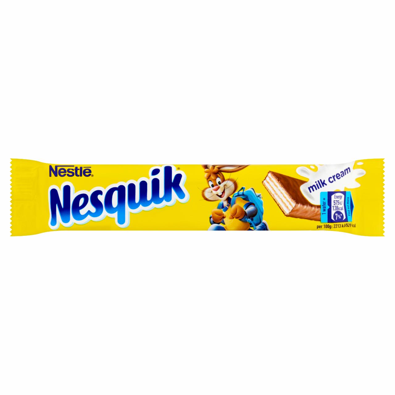 Képek - Nesquik tejcsokoládéval mártott tejes krémmel töltött ostya 26 g