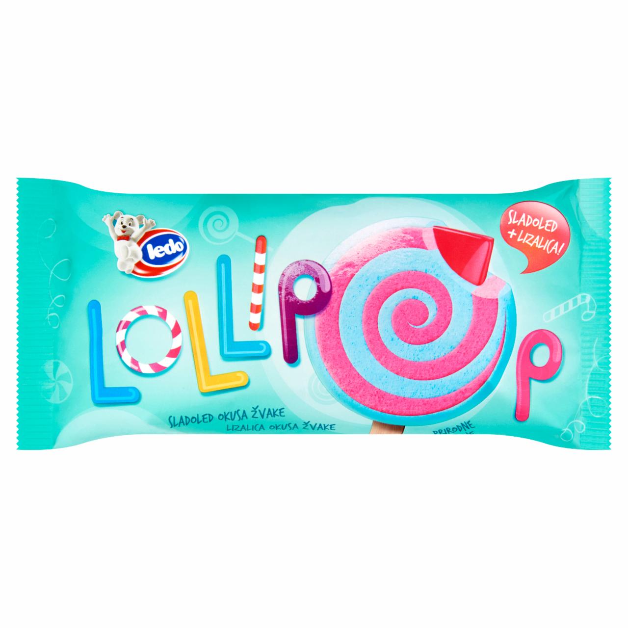 Képek - Ledo Lollipop rágógumi ízű jégkrém rágógumi ízű keménycukorkával 75 ml