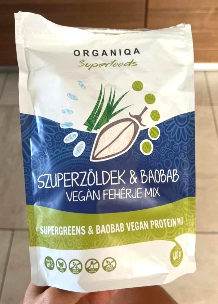 Képek - Szupergreens és baobab vegán fehérje mix Organiqa