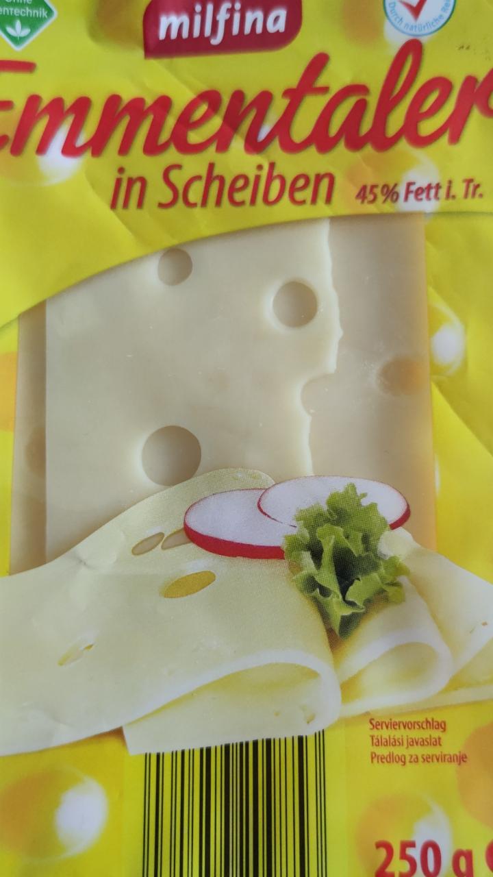 Képek - Emmentaler in Scheiben 45% Milfina