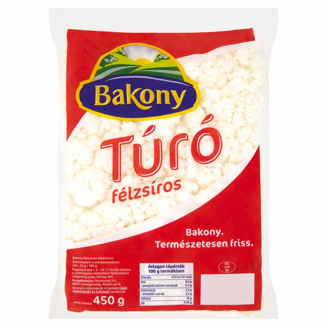 Képek - Bakony félzsíros túró 450 g