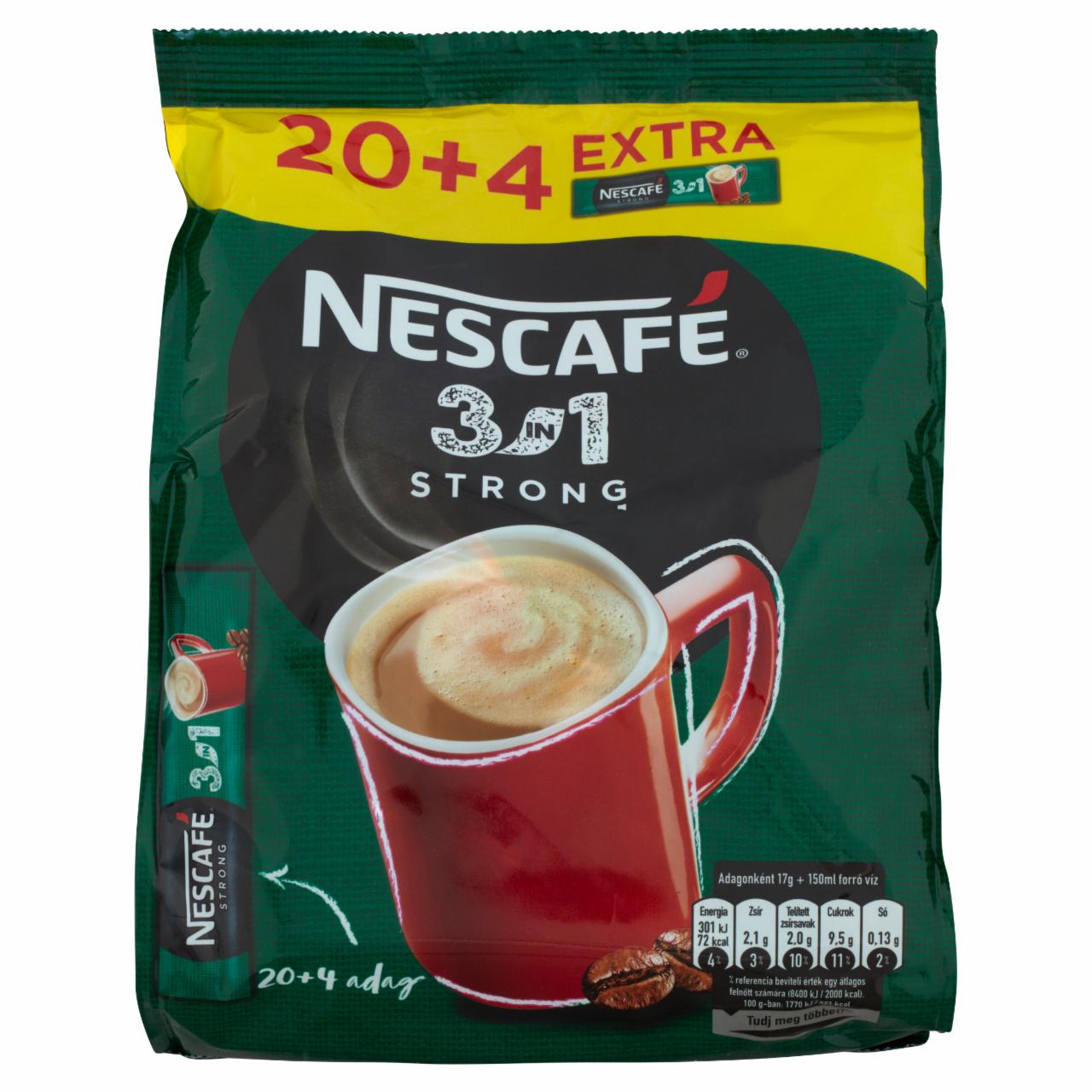 Képek - Nescafé 3in1 Strong azonnal oldódó kávéspecialitás 24 x 17 g (408 g)