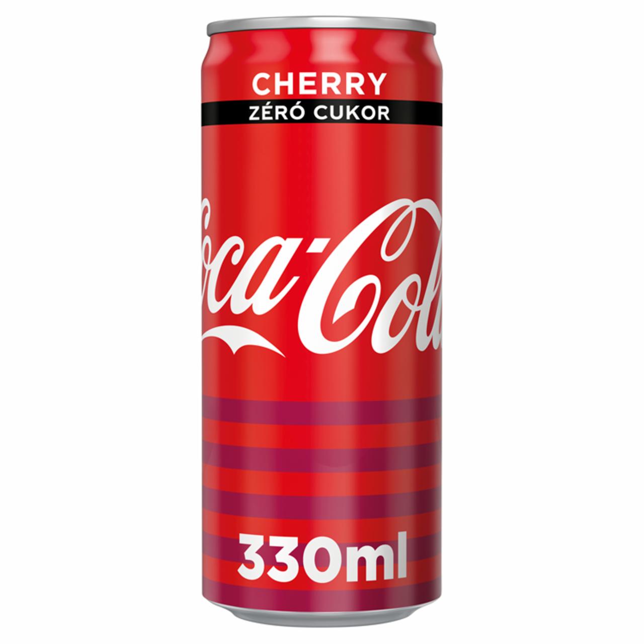 Képek - Coca-Cola Zero Cherry colaízű energiamentes szénsavas üdítőital cseresznye ízesítéssel 330 ml