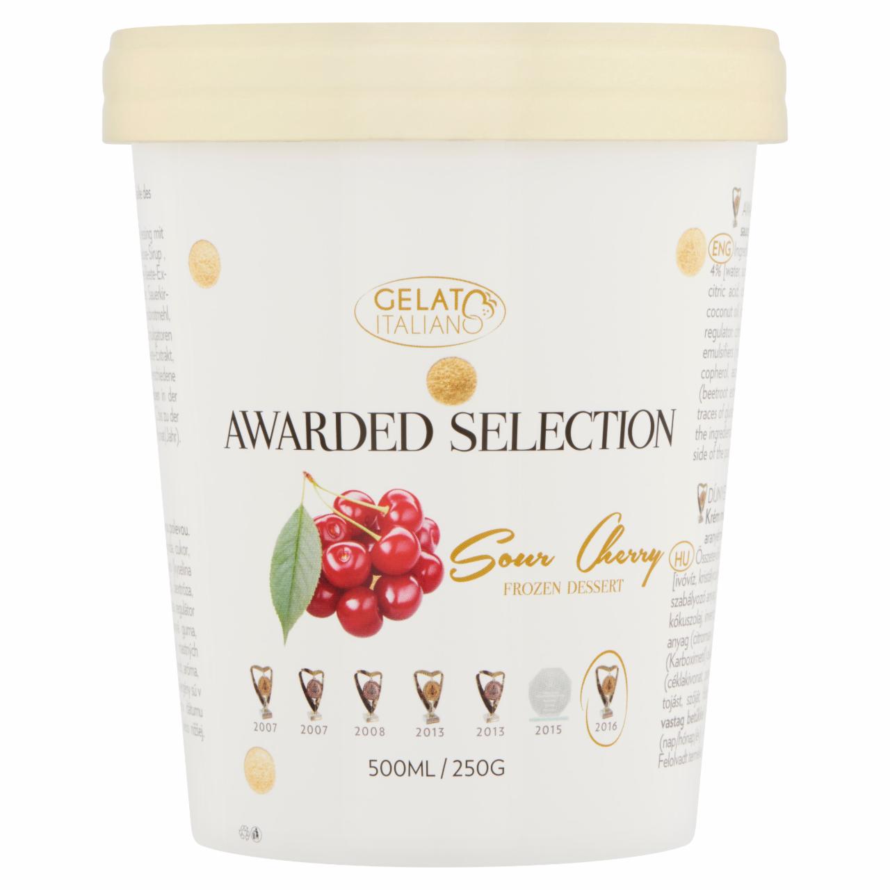 Képek - Gelato Italiano Díjnyertes Kollekció nagyonmeggy tejes gyümölcsjégkrém meggy ízű öntettel 500 ml